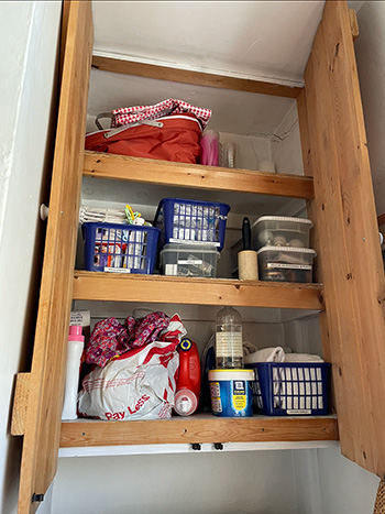 Shelf before organizing